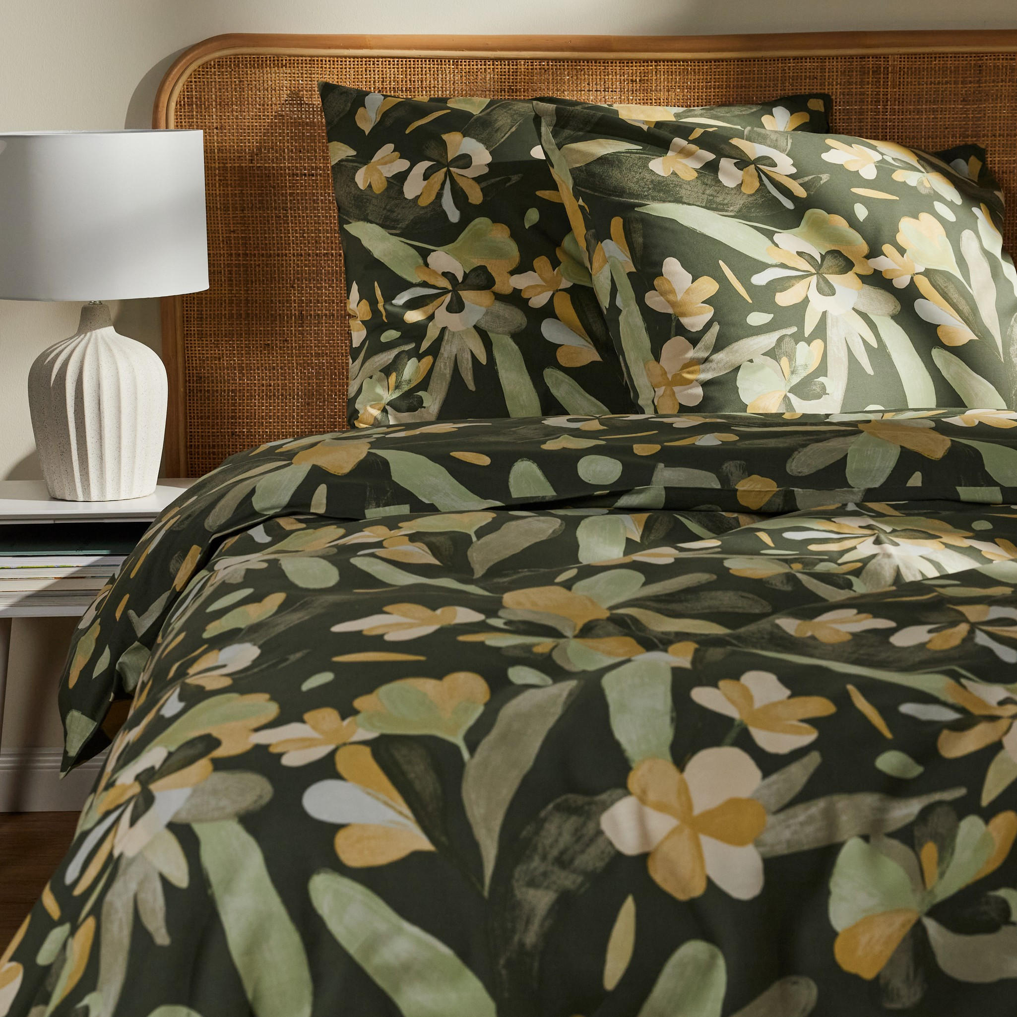BETTWÄSCHE Carlene - Dunkelgrün, Textil (200/220cm) - home&you