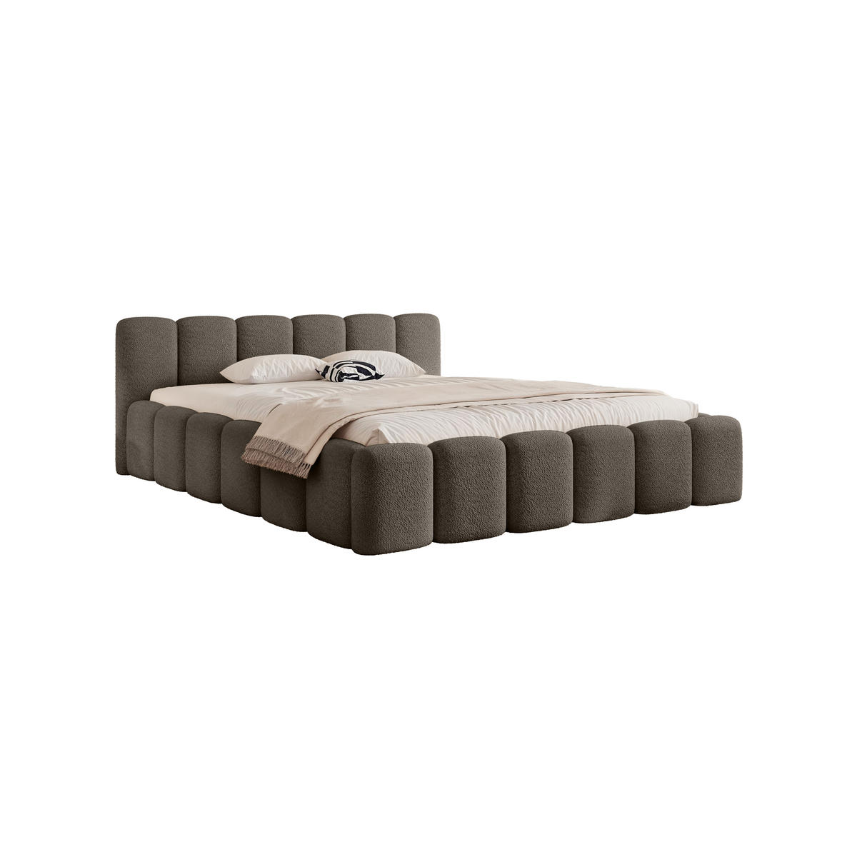 POLSTERBETT Alloggio 200x200 cm, Dunkelbraun - Dunkelbraun, Textil (200/200cm) - Fedve