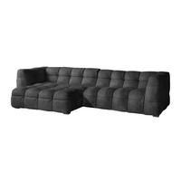 ECKSOFA RIO Anthrazit Velvet - Anthrazit/Schwarz, Textil (319/170cm) - KAWOLA
