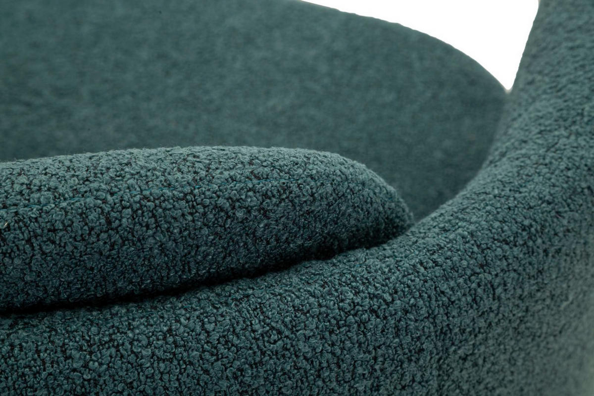 SESSEL Torino Ottanio Swivel, petrolfarben, goldfarben und schwarz, Polyester, Eisen und Sperrholz, 70 x 72 x 75 cm - Goldfarben/Petrol, Holzwerkstoff/Kunststoff (70/75/72cm) - Mauro Ferretti