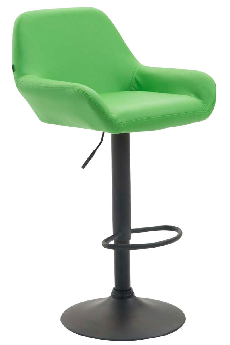 BARHOCKER DUBLIN Grün Kunstleder Schwarz - Grün, Leder/Metall (51/89/52cm) - DELUKE