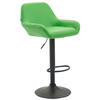 BARHOCKER DUBLIN Grün Kunstleder Schwarz - Grün, Leder/Metall (51/89/52cm) - DELUKE