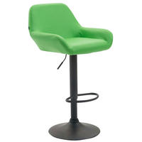 BARHOCKER DUBLIN Grün Kunstleder Schwarz - Grün, Leder/Metall (51/89/52cm) - DELUKE