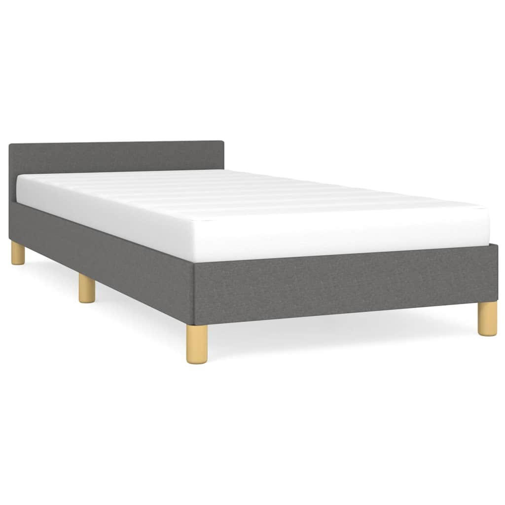 BETTGESTELL Ohne Matratze Dunkelgrau 100/200 Cm Stoff - Grau, Textil (100/200cm) - vidaXL
