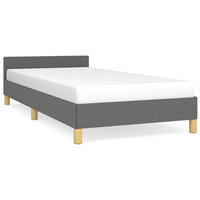 BETTGESTELL Ohne Matratze Dunkelgrau 100/200 Cm Stoff - Grau, Textil (100/200cm) - vidaXL