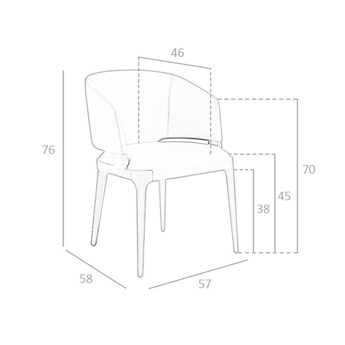 STUHL Nerzfarbener Öko-Leder 57/58/76 cm - Taupe/Fango, Leder/Holz (57/76/58cm) - ANGEL CERDA