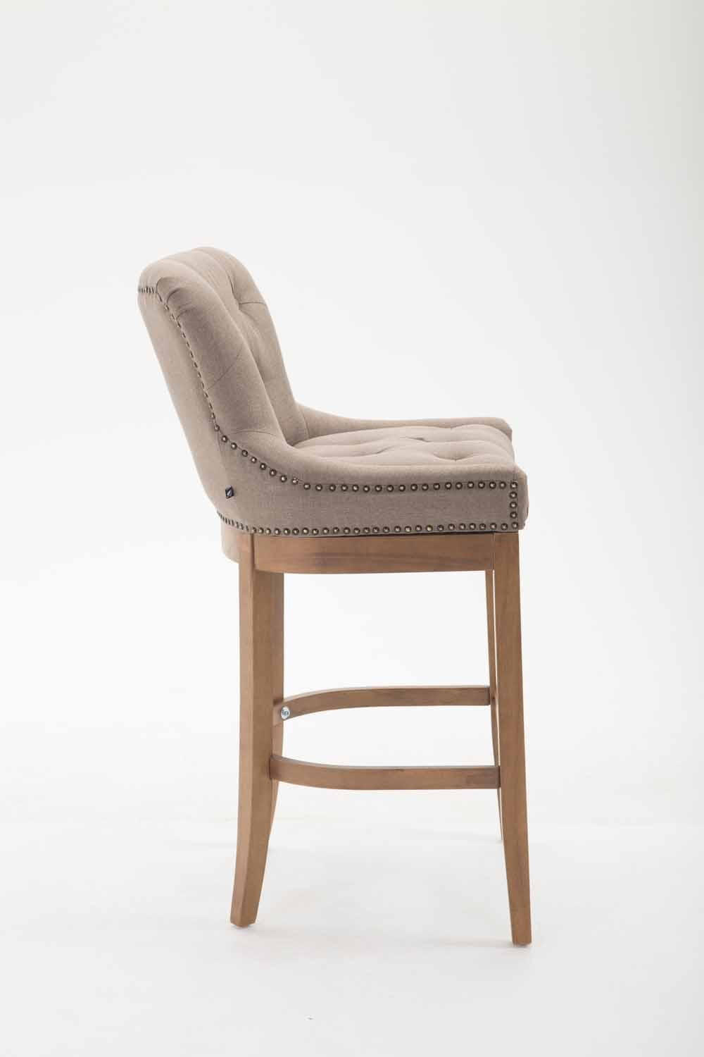BARHOCKER 2er Set Stoff Taupe - Taupe/Naturfarben, Holz/Textil (55/109/57cm) - CLP