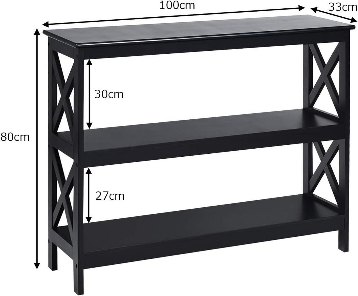 KONSOLBORD 80 cm Svart - Svart, Trä (30/100/80cm) - COSTWAY