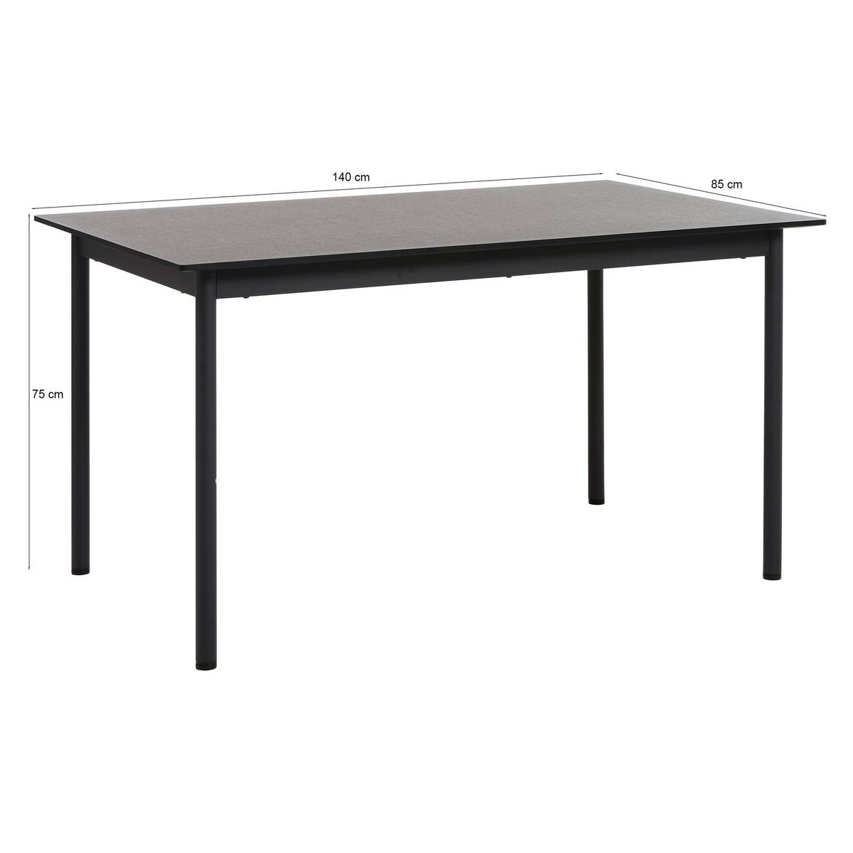 ESSTISCH Mogest 140 cm - Dunkelbraun, Holzwerkstoff/Metall (85/140/75cm) - Selsey