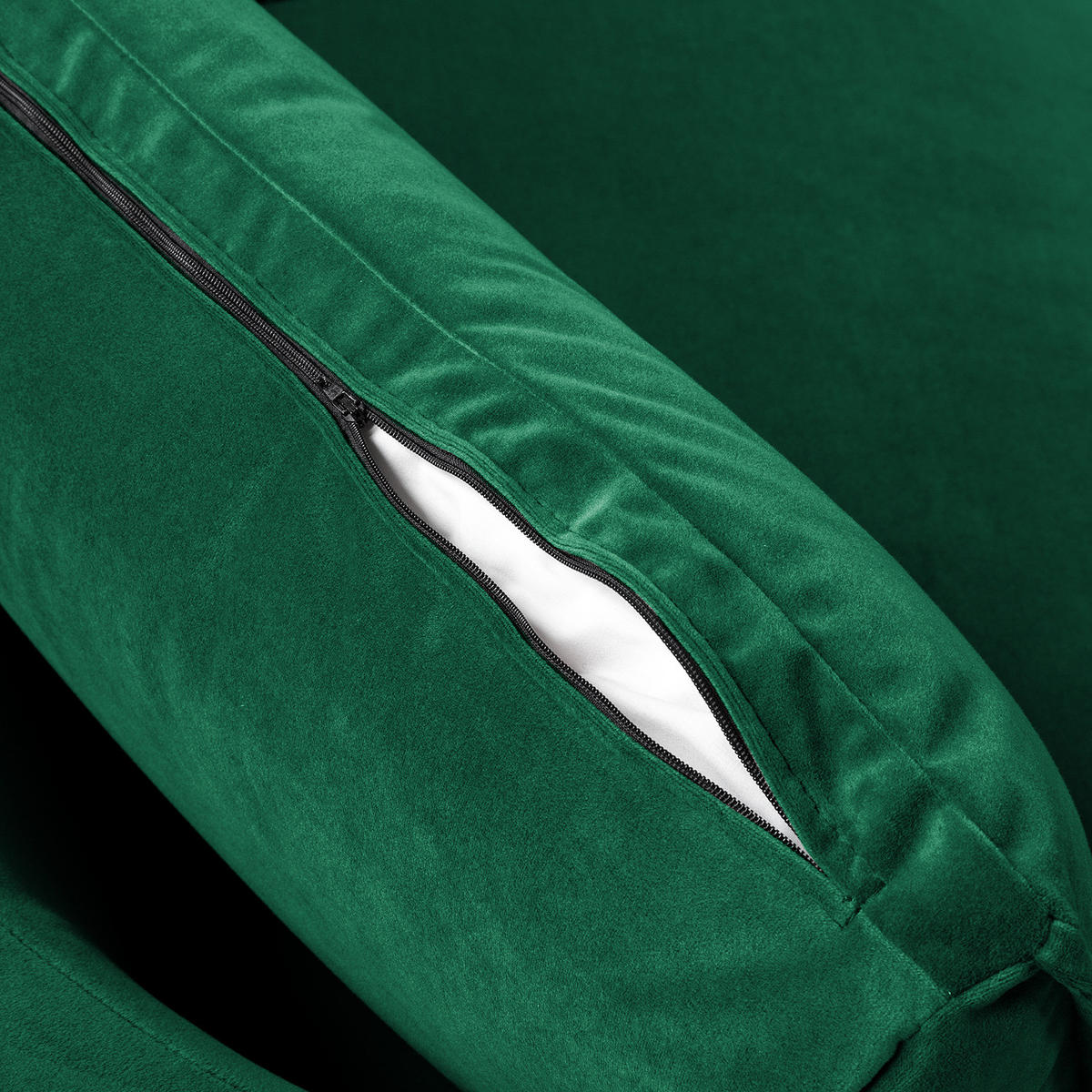 OTTOMANE - modular - Dunkelgrün/Schwarz, Kunststoff/Textil (196/82/146cm) - home24