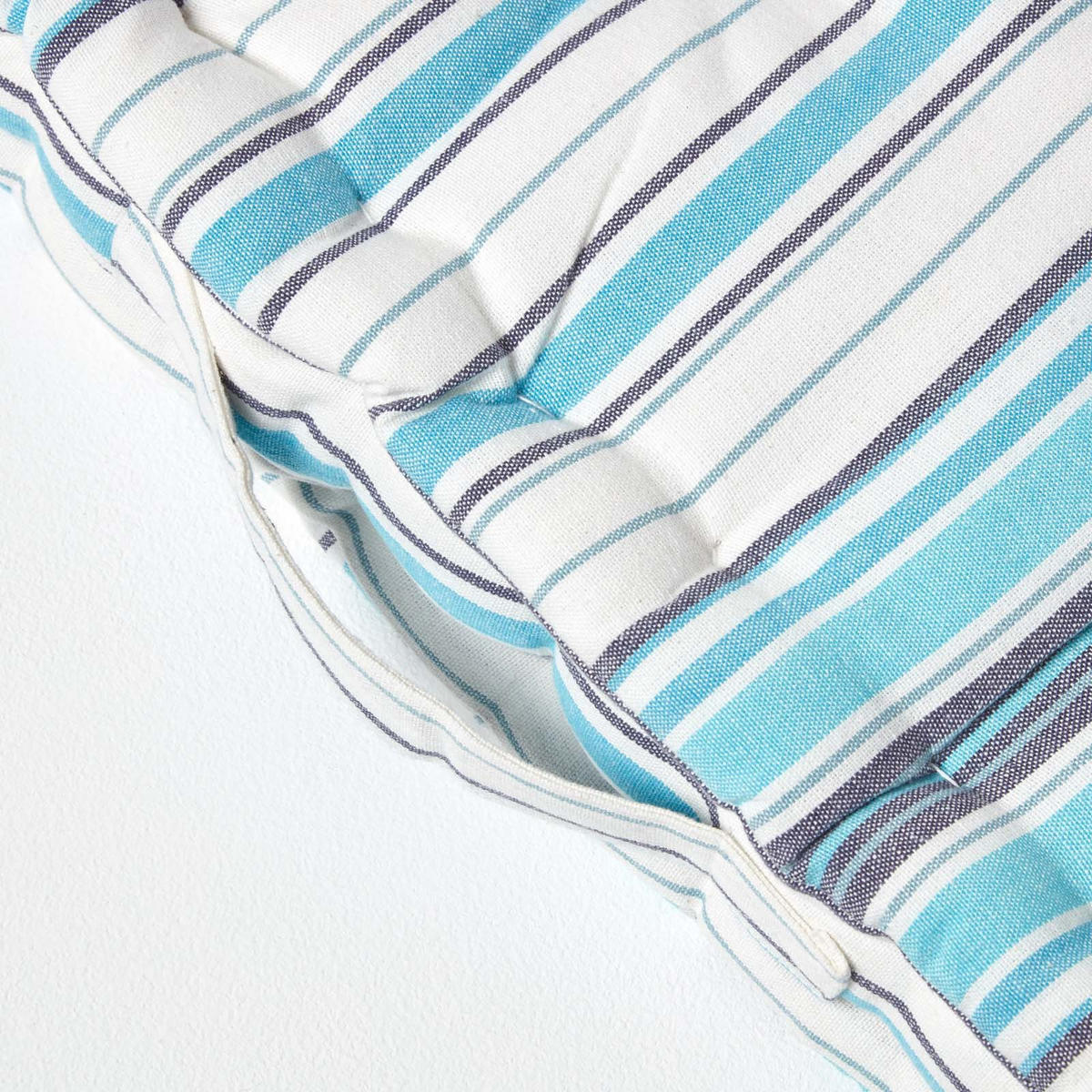 SITZKISSEN New England blau-weiß 50/50/10 cm - Blau, Textil (50/50/10cm) - Homescapes