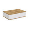 COUCHTISCH mit 2 Türen - Holzfarben hell & Weiß - LOTULA - Naturfarben, Holz (90/60/28.6cm) - Vente-Unique