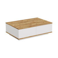 COUCHTISCH mit 2 Türen - Holzfarben hell & Weiß - LOTULA - Naturfarben, Holz (90/60/28.6cm) - Vente-Unique