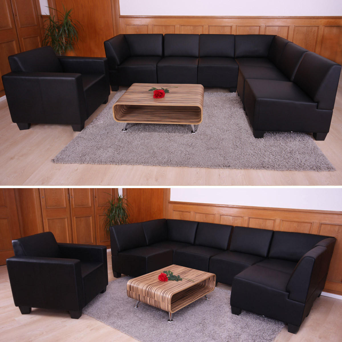 COUCH-GARNITUR Schwarz - Schwarz, Textil (258/76/186cm) - MCW