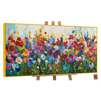 GEMÄLDE Blumige Farben Schattenfugenrahmen Gelb 160x80 cm - Gelb, Holz (160/80cm) - YS-art gallery