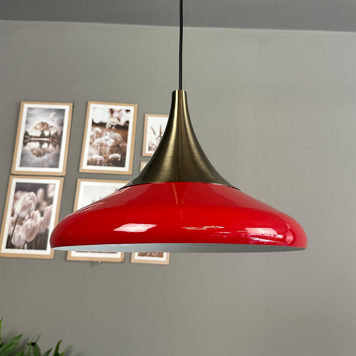 PENDELLEUCHTE Paladin - Rot, Metall (35/35/28cm) - Bamyum