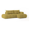 ECKSOFA FLUMA R-S Gelb Geflochtener Stoff mit Schlaffunktion - Gelb, Holz (274/165cm) - MASSENO