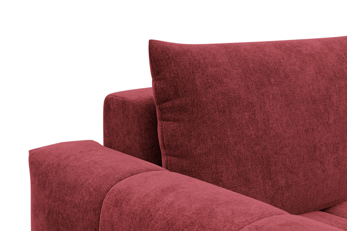 ECKSOFA VERONA 3-Sitzer rechts, Dunkelrot - Schwarz/Dunkelrot, Holz/Textil (224/173cm) - Courtois Laville