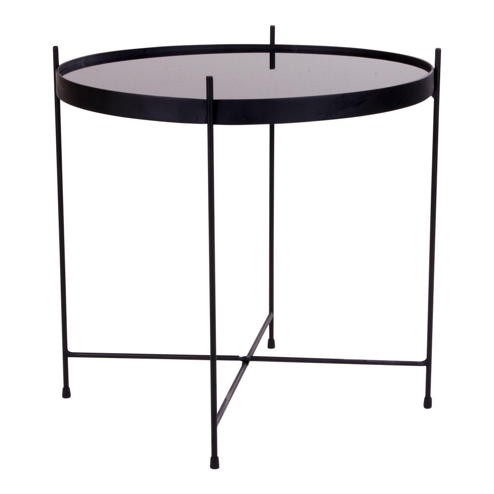 COUCHTISCH schwarz Stahl, Glas - Schwarz, Holzwerkstoff (48/48/48cm) - ebuy24