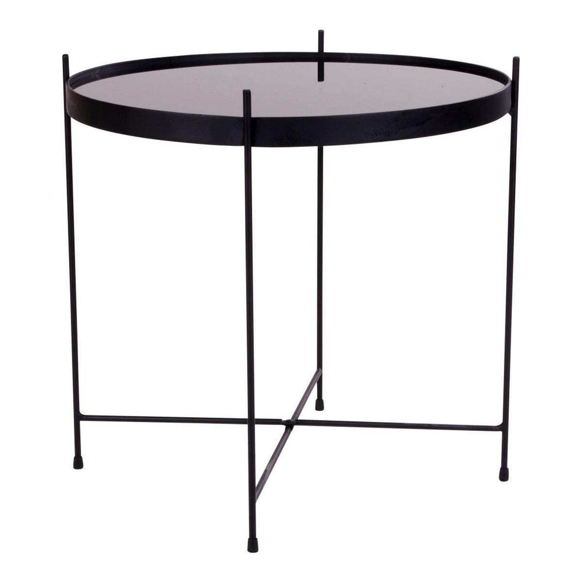 COUCHTISCH schwarz Stahl, Glas - Schwarz, Holzwerkstoff (48/48/48cm) - ebuy24