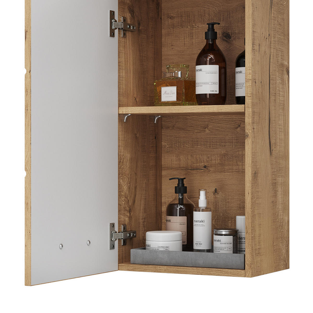 BADSCHRANK Luna Eiche Wotan 37 x 77 cm - Eiche Wotan/Sonoma Eiche, Holzwerkstoff (37/77/24.6cm) - Vicco