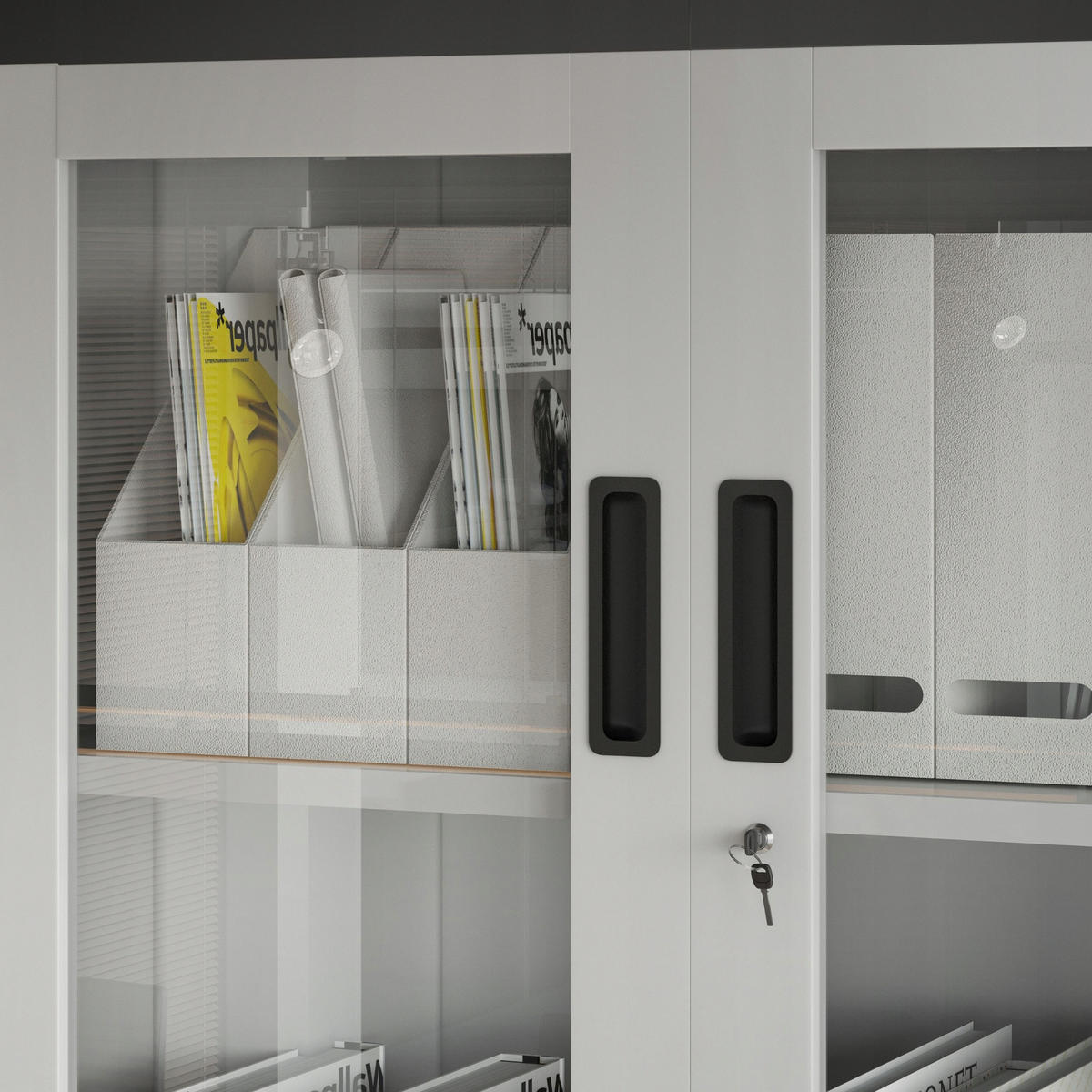 AKTENSCHRANK FILIP - Anthrazit/Weiß, Metall (90/185/40cm) - Jan Nowak