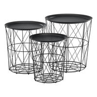 BEISTELLTISCH Worcester 40/40/44 - Schwarz, Metall (40/40/44cm) - [en.casa]