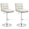 BARHOCKER 2er Set Samt creme - Chromfarben/Creme, Textil/Metall (42/94/56cm) - CLP