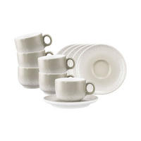ESPRESSOTASSEN MIT UNTERTASSEN Sento Home Aura cream 80 ml 6er Set - Creme, Keramik (0.08L) - Seltmann Weiden