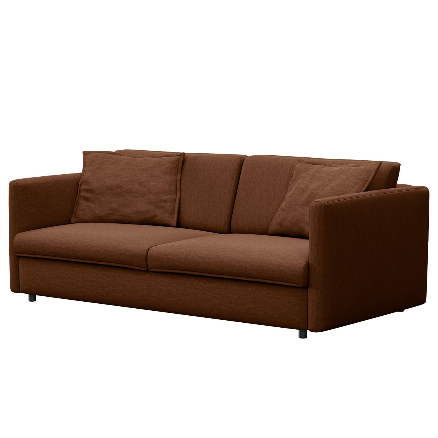 3-SITZER SOFA - Schwarz/Braun, Kunststoff/Textil (219/84/117cm) - home24