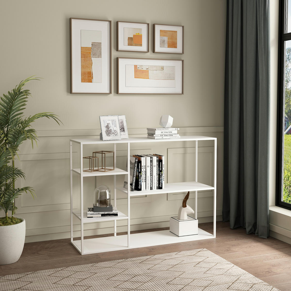 STANDREGAL Isojoki - Weiß, Metall (120/87.5/35cm) - [en.casa]