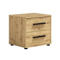 NACHTTISCH Maxivo Artisan Eiche, mit Schubladen - Schwarz/Eiche Artisan, Holzwerkstoff (51/47/40cm) - Bettso