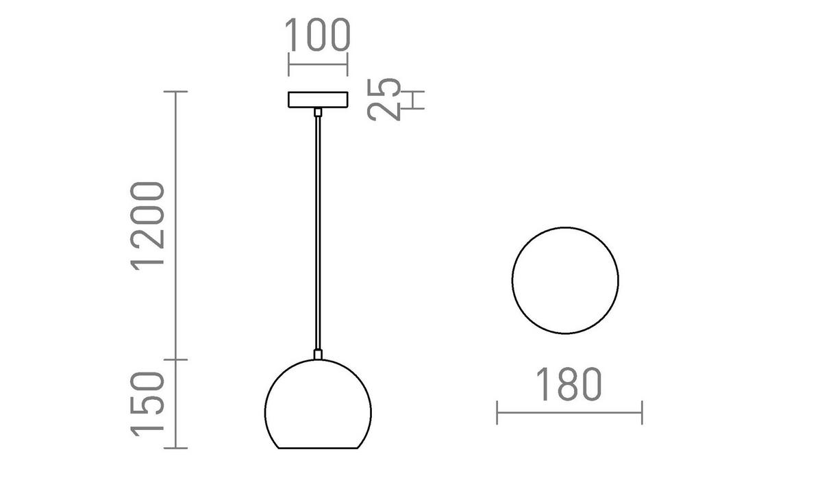 PENDELLEUCHTE AGNETA schwarz 11 W - Schwarz, Metall (18/18/18cm)