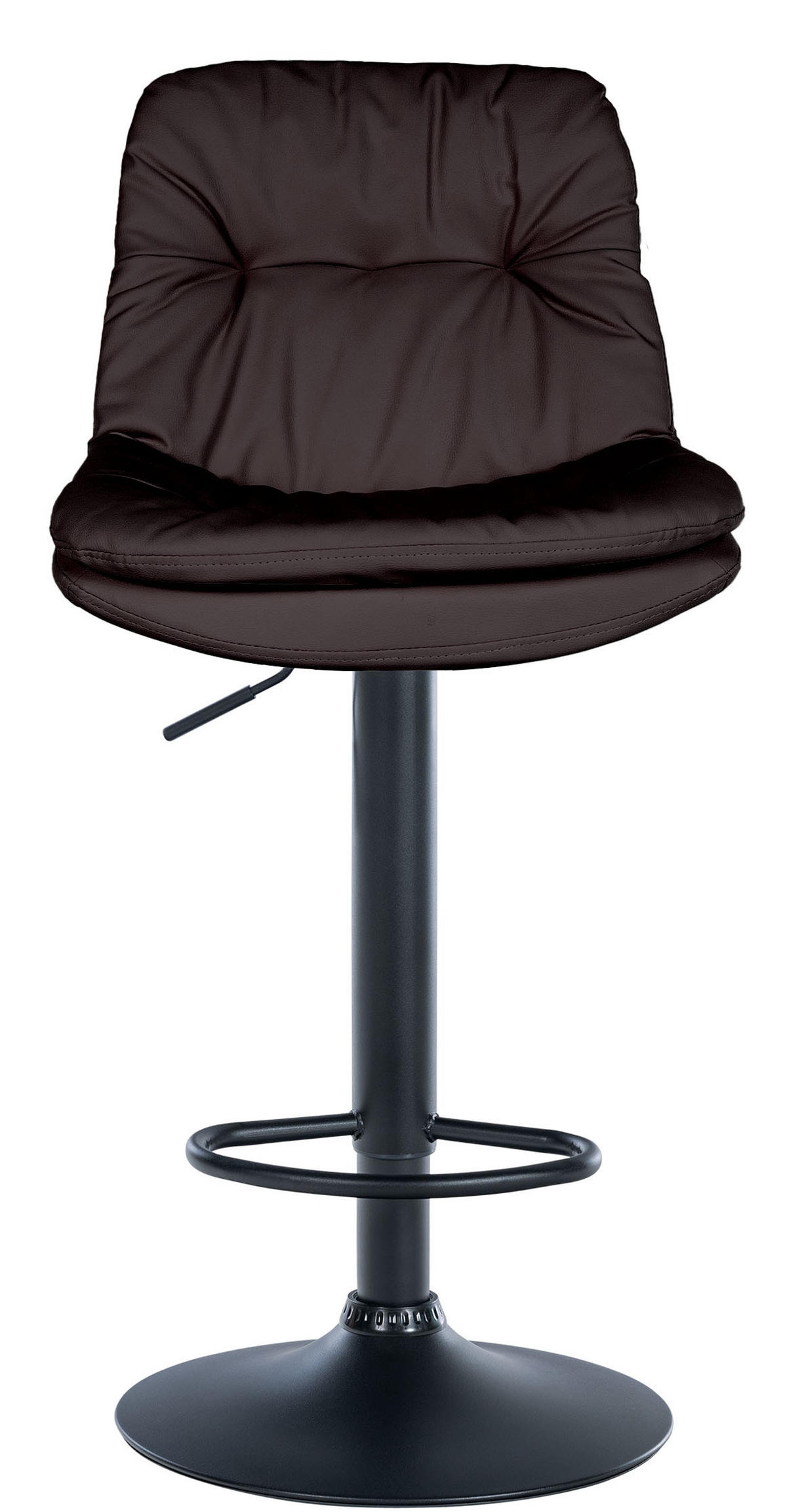 BARHOCKER Lederlook braun - Schwarz/Braun, Textil (46/92/54cm) - CLP