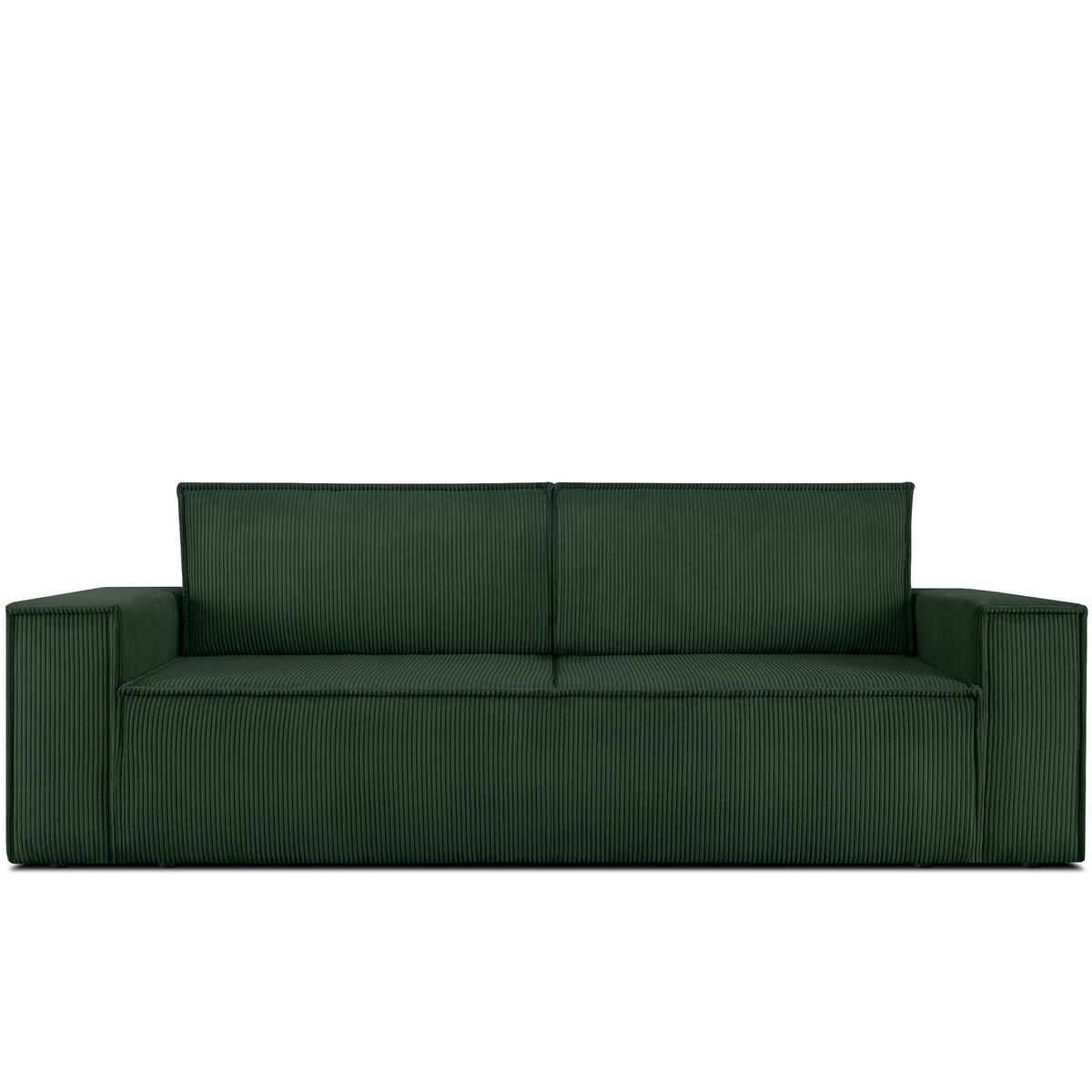 3-SITZER-SCHLAFSOFA NAPI in Pet Friendly Cord-Stoff, dunkelgrün - Dunkelgrün/Schwarz, Textil (244/89/101cm) - KONSIMO®