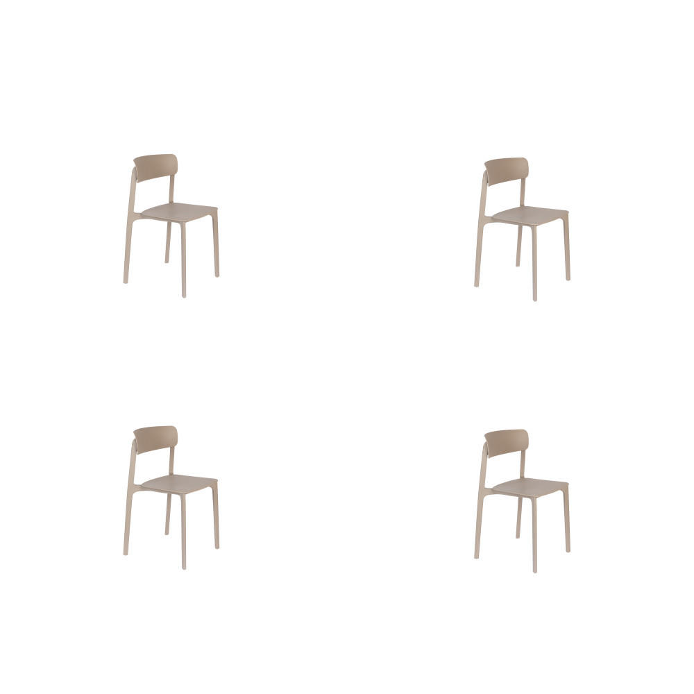 ESSZIMMERSTUHL Clive - Braun - 47/48/79 cm - 4er-Set - Braun, Kunststoff (48/79/47cm)