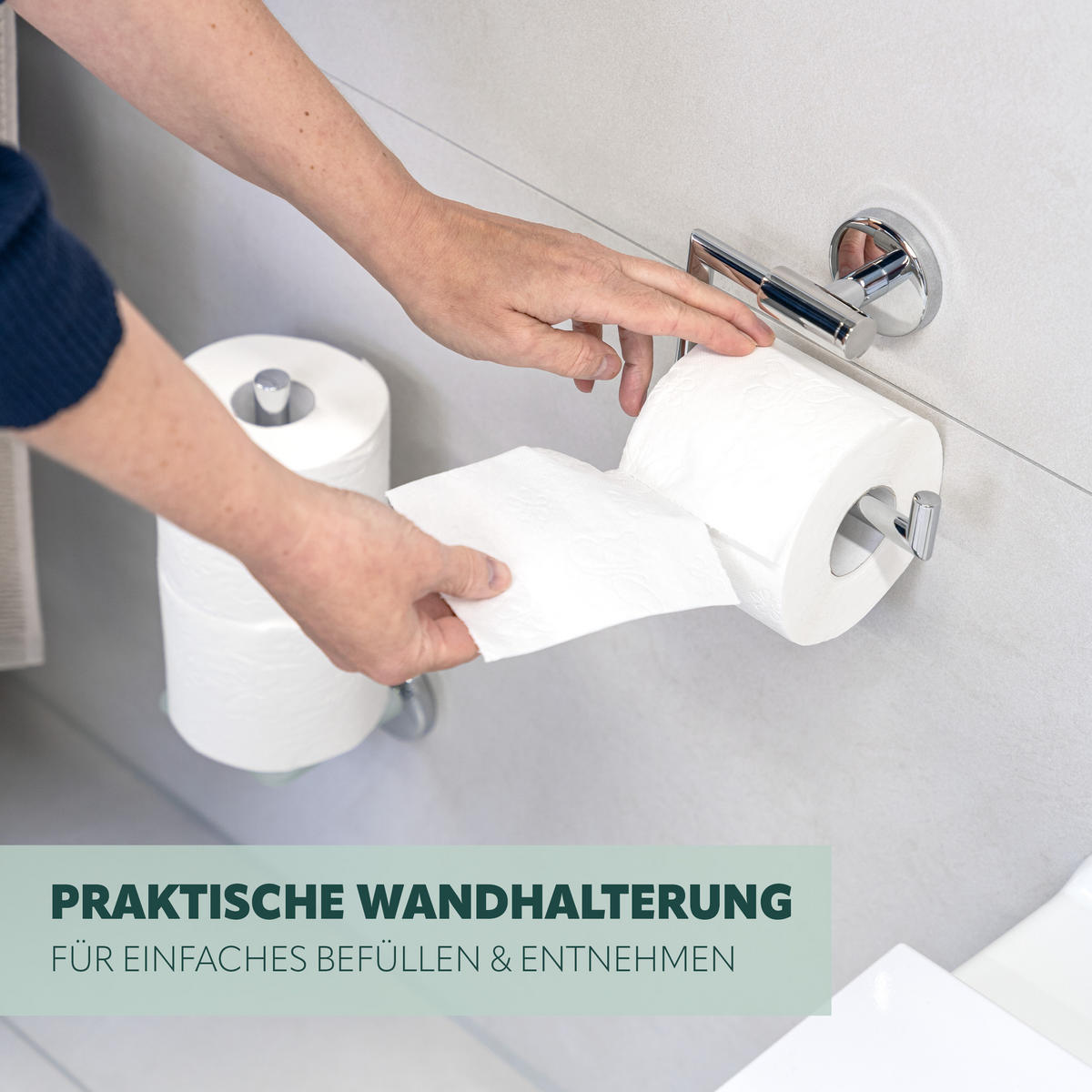 BADEZIMMER-ZUBEHÖR-SET LUCENTE 2tlg., Edelstahl, matt - Chromfarben, Metall (15.5/11/6cm) - bremermann
