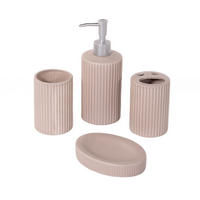 BADEZIMMERSET Keramik 4er-Set - Beige, Keramik (21.5/8/24cm)