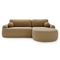 ECKSOFA Aurio Hellbraun Rechts - Hellbraun, Holz/Textil (261/177cm) - Graingold