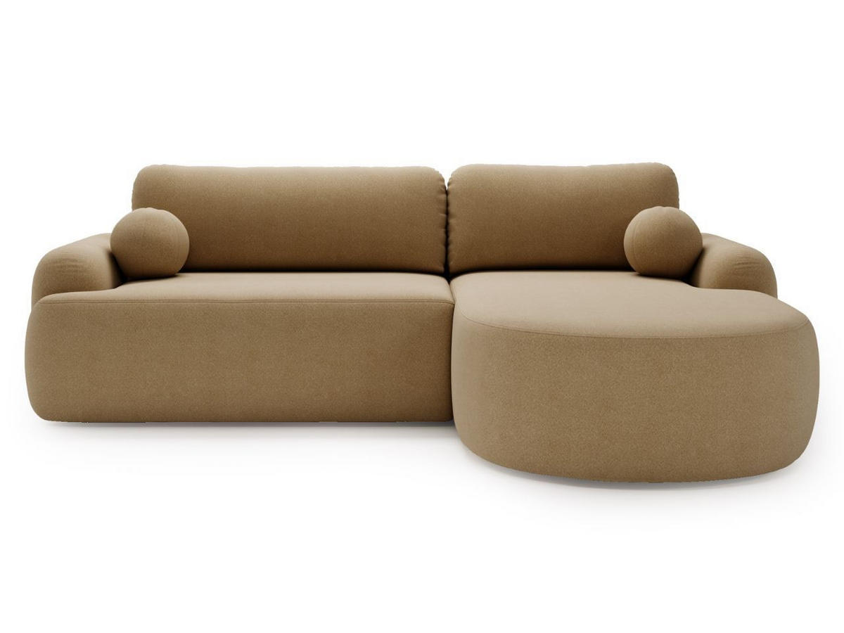 ECKSOFA Aurio Hellbraun Rechts - Hellbraun, Holz/Textil (261/177cm) - Graingold