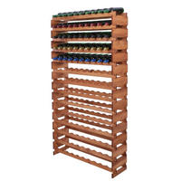 WEINREGAL VINOTECA FLEX PRO HxBxT 191x103x28cm 140 Flaschen auf 14 Ebenen Braun geölt - Braun, Holz (103/191/28cm) - PROREGAL