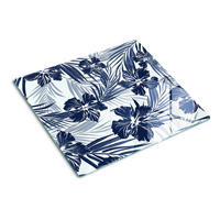 GLASPLATTE 60x52 cm Tropische Blumen - Blau, Glas (60/0.4/52cm) - TULUP