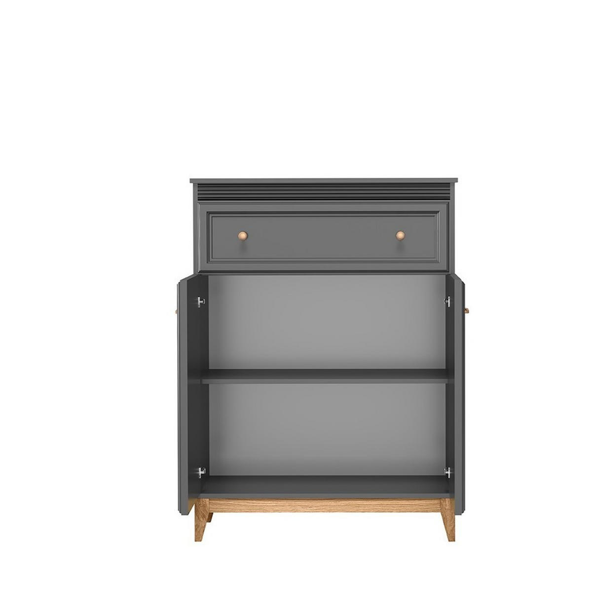 KOMMODE SUOLO 92/125,5/40,5cm mit 1 Schubladen 2 Türen Grau - Grau, Holzwerkstoff (92/125.5/40.5cm) - MASSENO