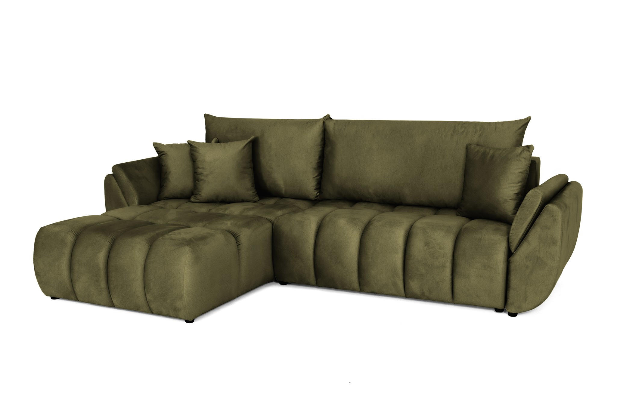 ECKSOFA Collin Mit Schlaffunktion - Grün, Holzwerkstoff/Textil (280/185cm) - Fun Möbel