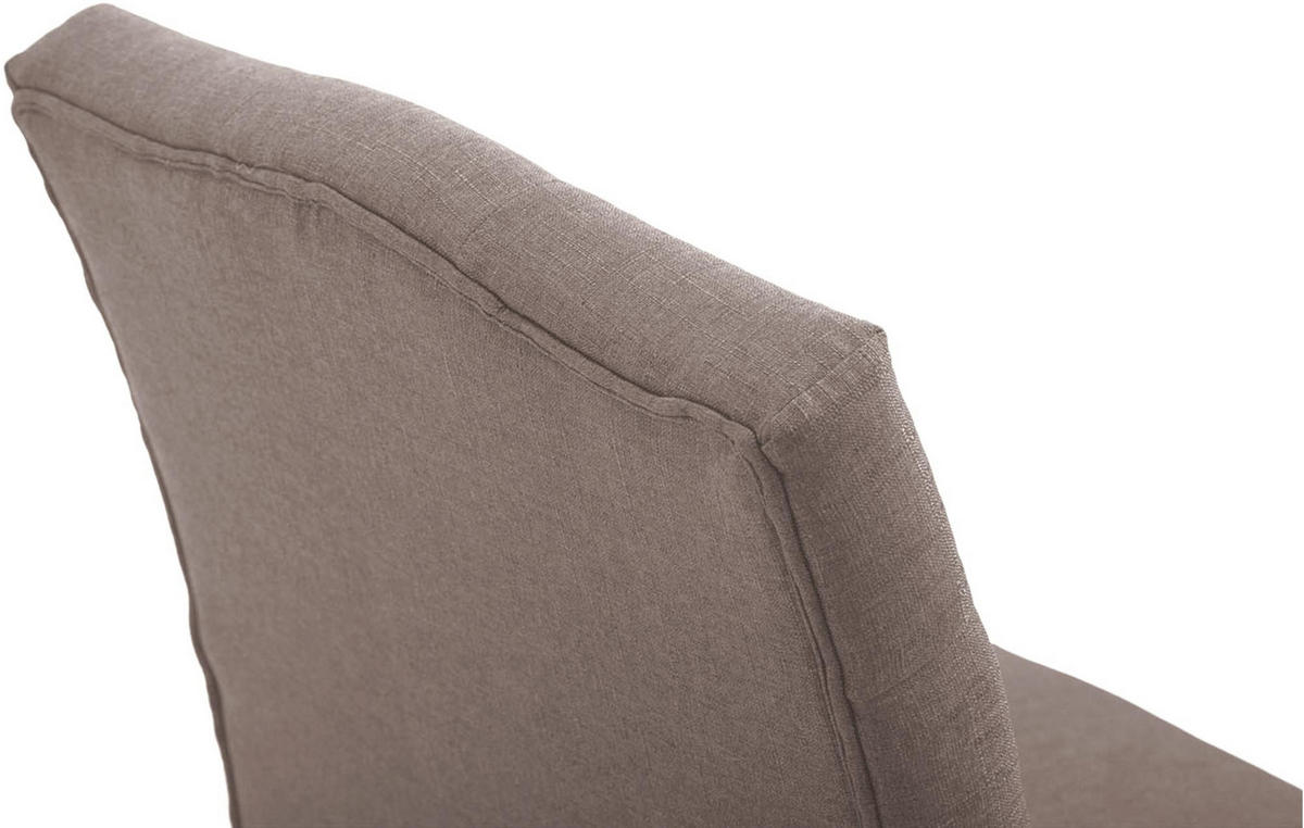 ARMLEHNENSTUHL Stoff taupe - Taupe/Naturfarben, Holz/Textil (66/98/66cm) - CLP