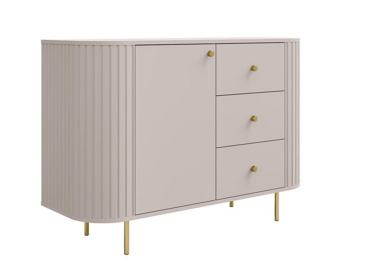 KOMMODE mit 3 Schubladen OVI Beige - Beige, Holzwerkstoff (123/85/42cm) - Compleo24