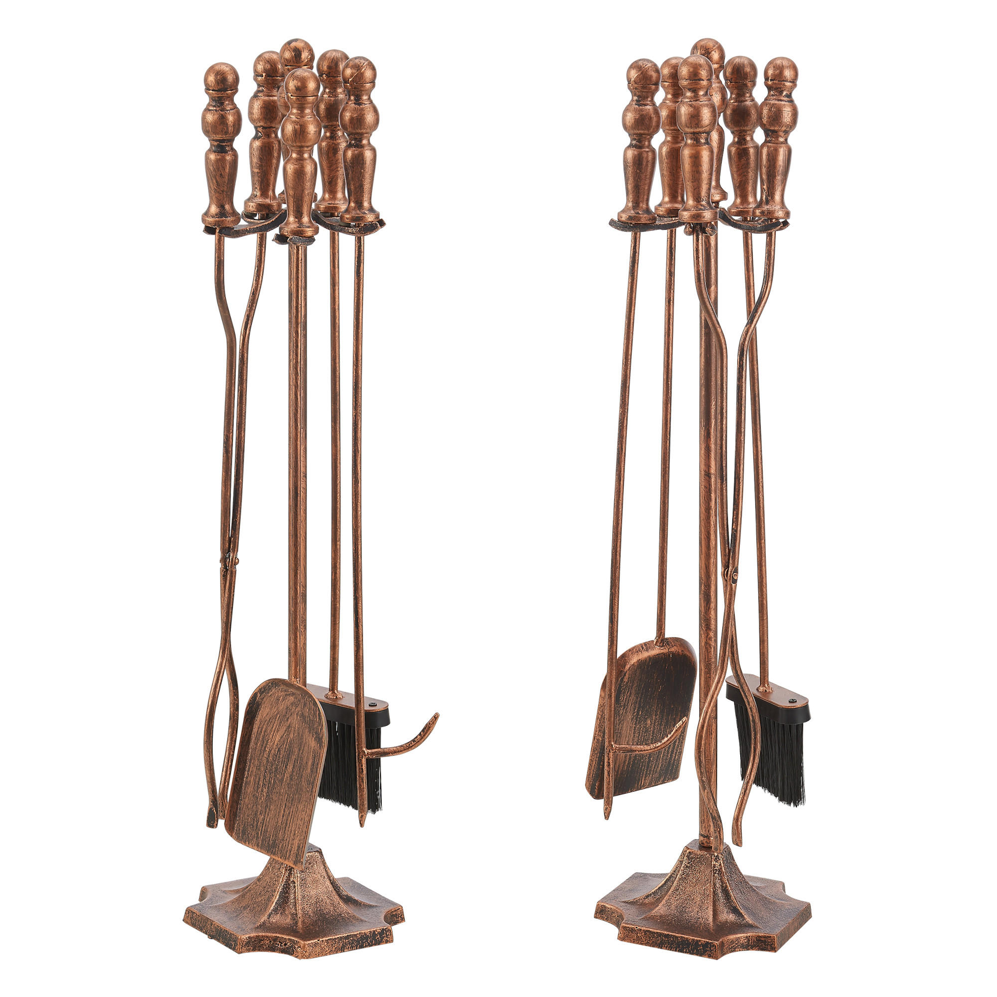 KAMINBESTECK-SET 5 TLG. Dovre - Bronzefarben, Metall (17.5/80/17.5cm) - [en.casa]