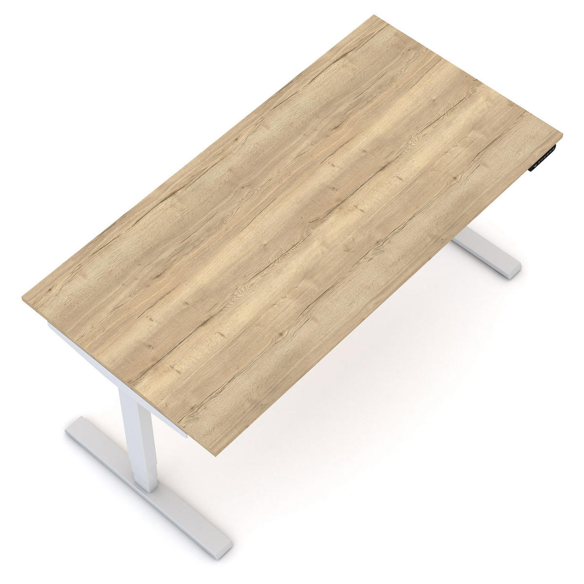 SCHREIBTISCH Elektrisch höhenverstellbarer Schreibtisch Y-Line Eiche Natura Signalweiß 140/70/62-127cm - Weiß/Eiche Artisan, Holzwerkstoff/Metall (70/140/127cm) - ASSMANN