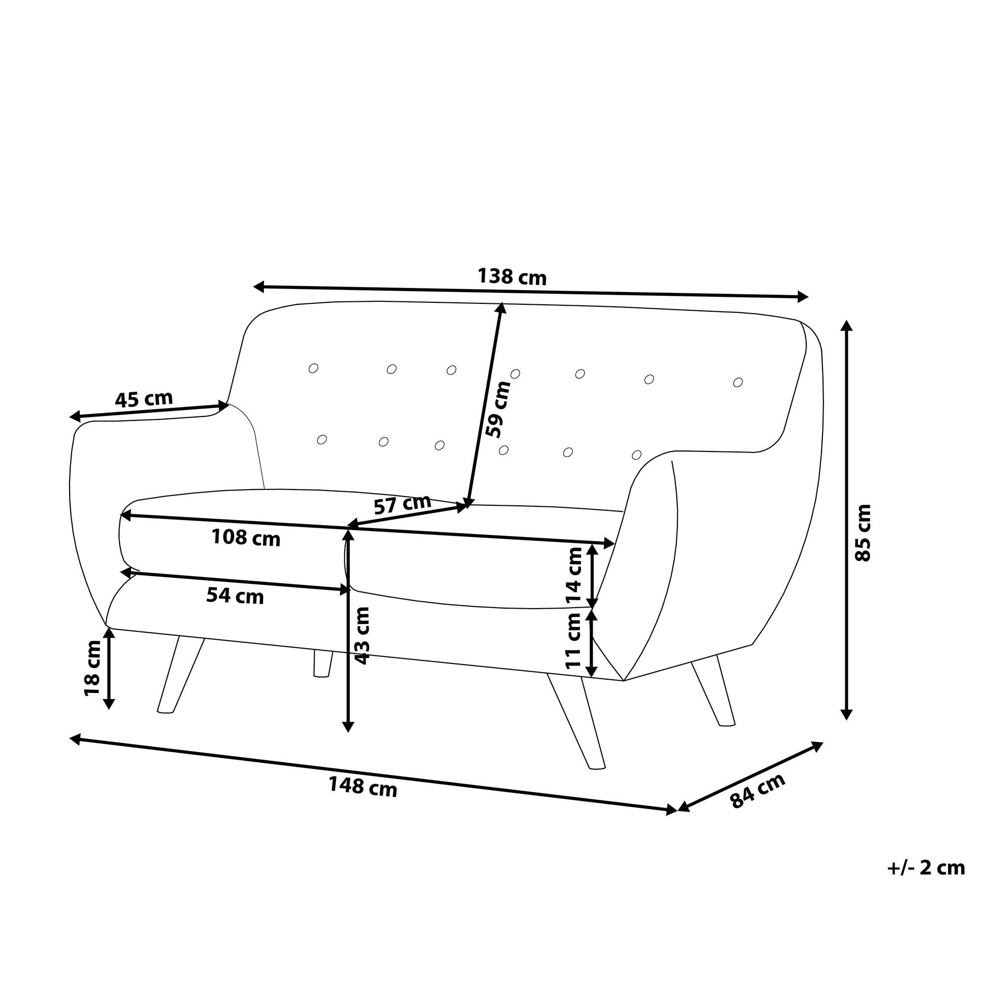 Thumbnail - Beliani 2-Sitzer-Sofa, Hellgrün, Textil, 148x85x84 cm, Wohnzimmer, Sofas & Couches, Sofas, 2-Sitzer Sofas