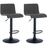 BARHOCKER 2er Set Stoff dunkelgrau - Dunkelgrau/Schwarz, Textil/Metall (39/84/36cm) - CLP